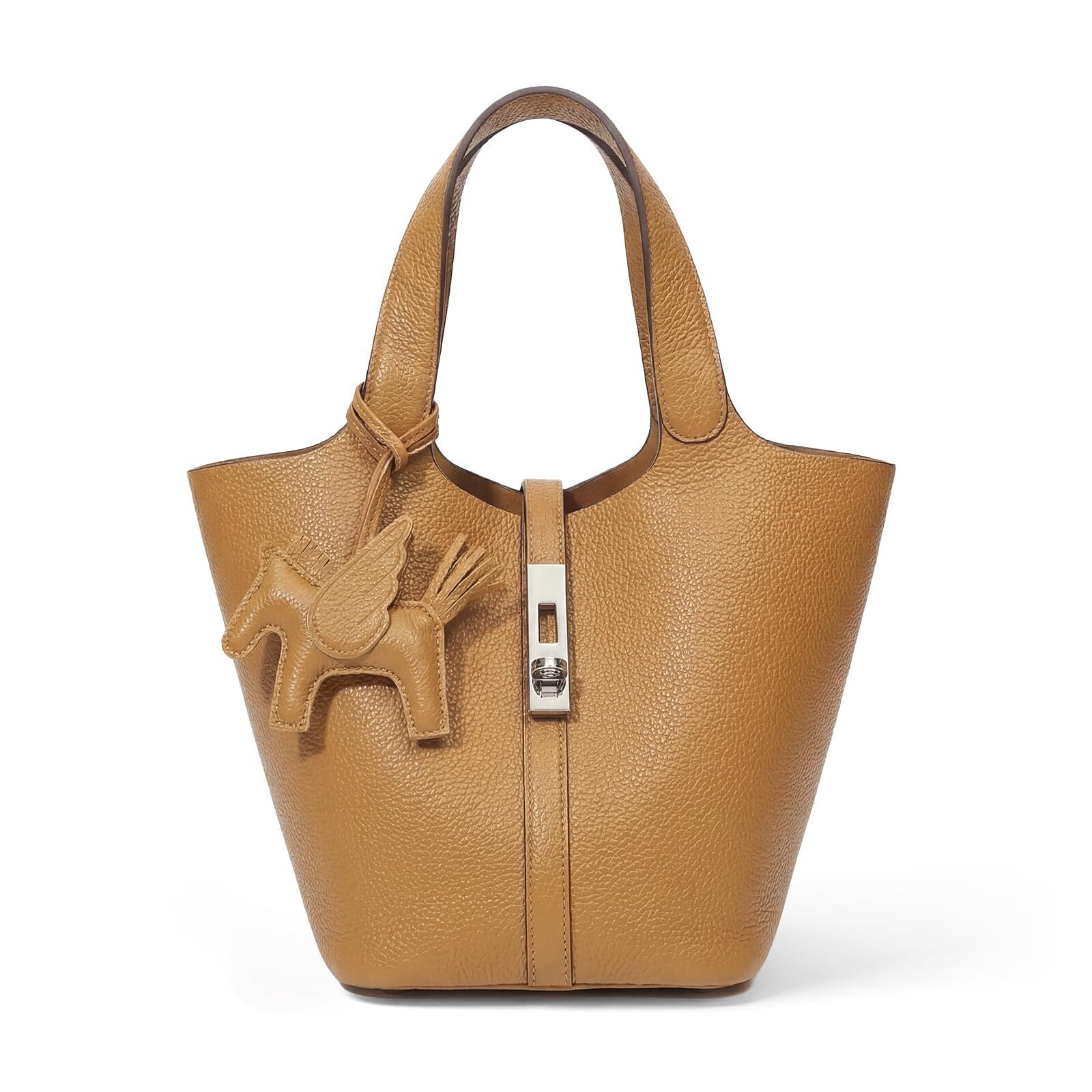 4887 Tote Bag Vegan Leather Bucket Purse Top Handle Handbag Shoulder Bag